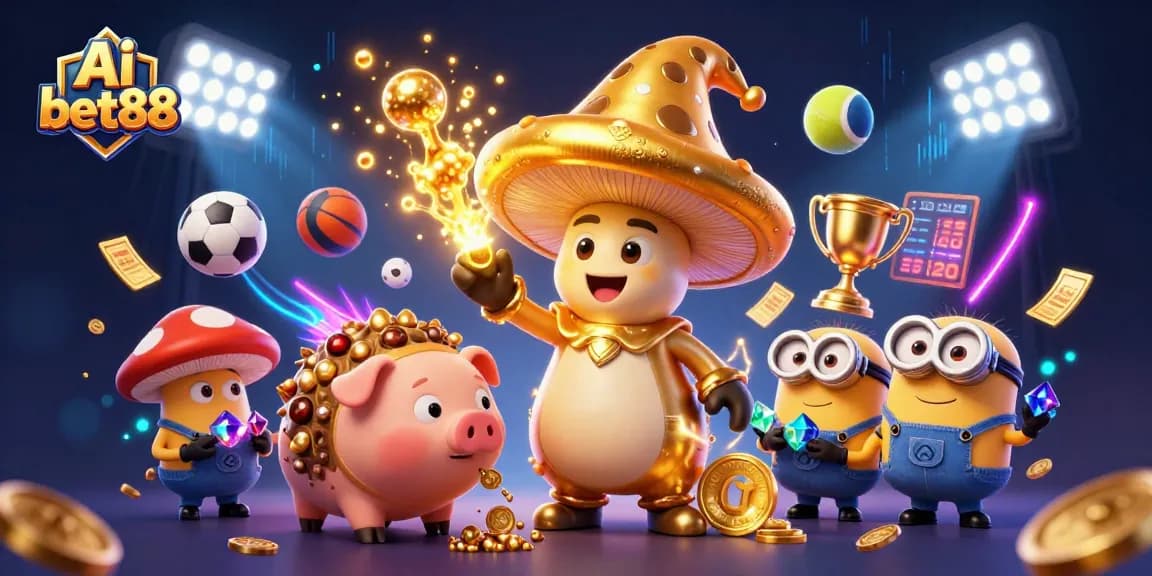 Engage with dynamic Ai bet88 sports betting excitement and golden treasure in a captivating scene.