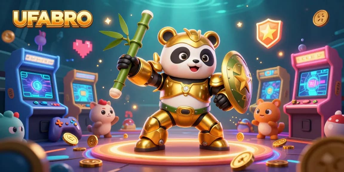 Experience the thrill of UFABRO online gaming with this vibrant, dynamic digital illustration featuring captivating characters and arcade elements.