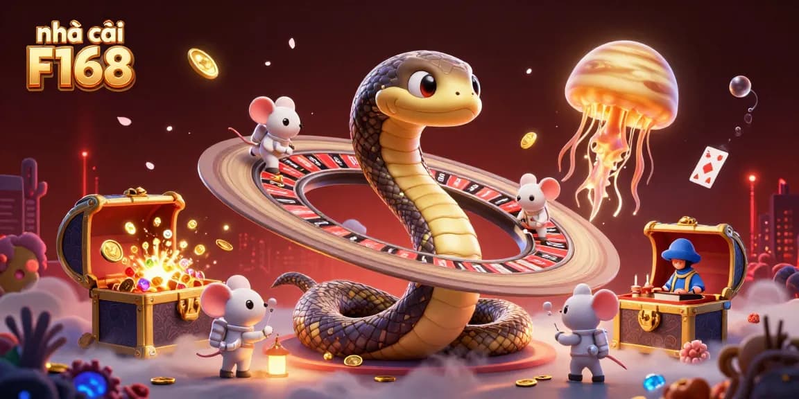 Engage with casino fun at nhà cái F168, featuring vibrant 3D characters and dynamic gaming elements.