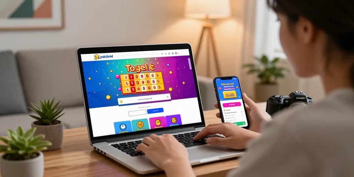 Engaging online gambling experience with pakde4d login on laptop in cozy living space.