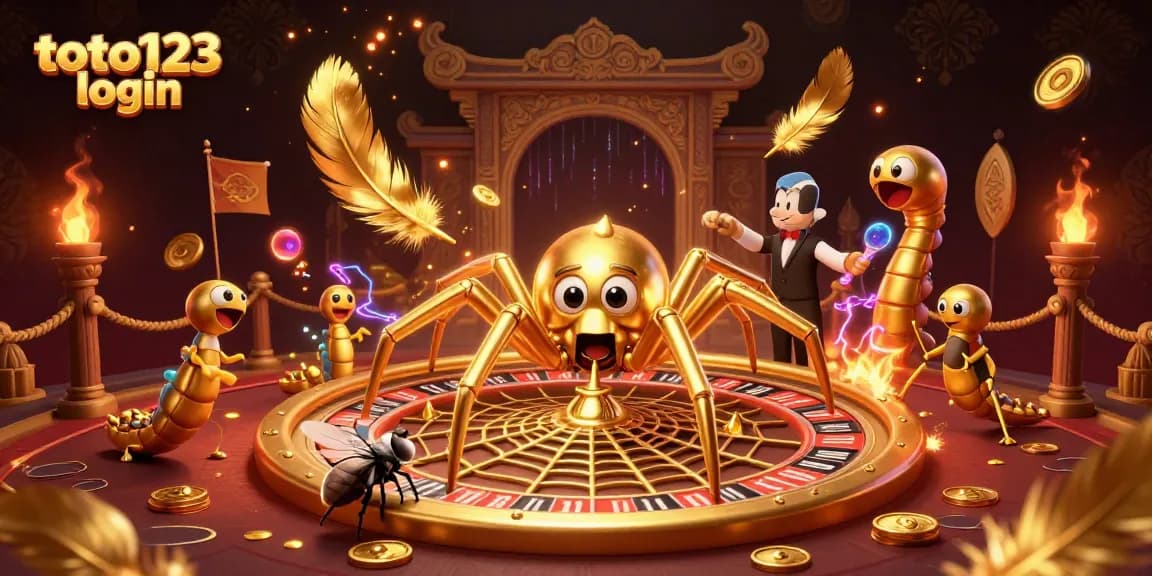 Experience thrilling bets with toto123 login in this vibrant digital casino scene featuring unique characters.