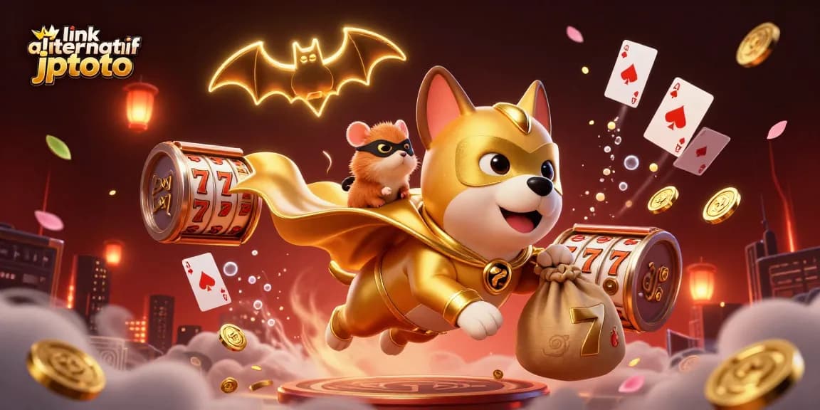 Engage with top strategies in gaming at link alternatif jptoto featuring an adventurous scene with a superhero dog and hamster.