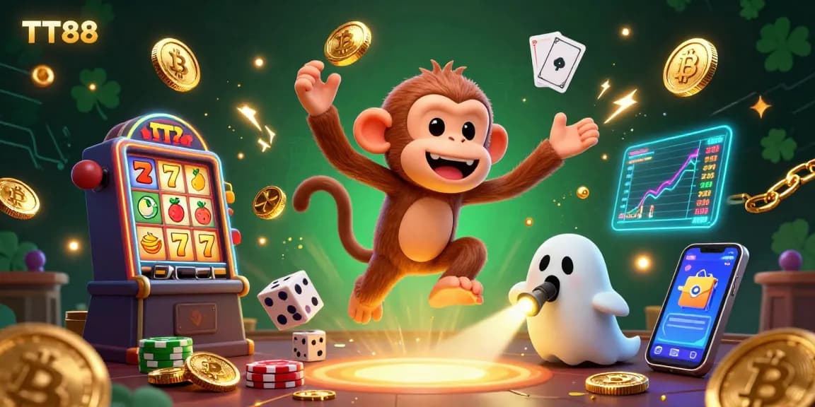 Engage with TT88's thrilling gambling adventure featuring interactive characters and crypto elements.