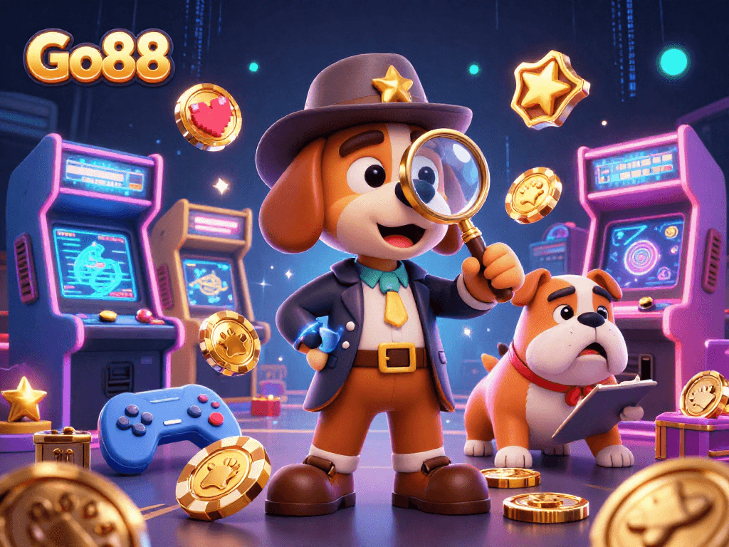 Engage with Go88's thrilling games as a detective uncovers casino clues in dynamic 3D!