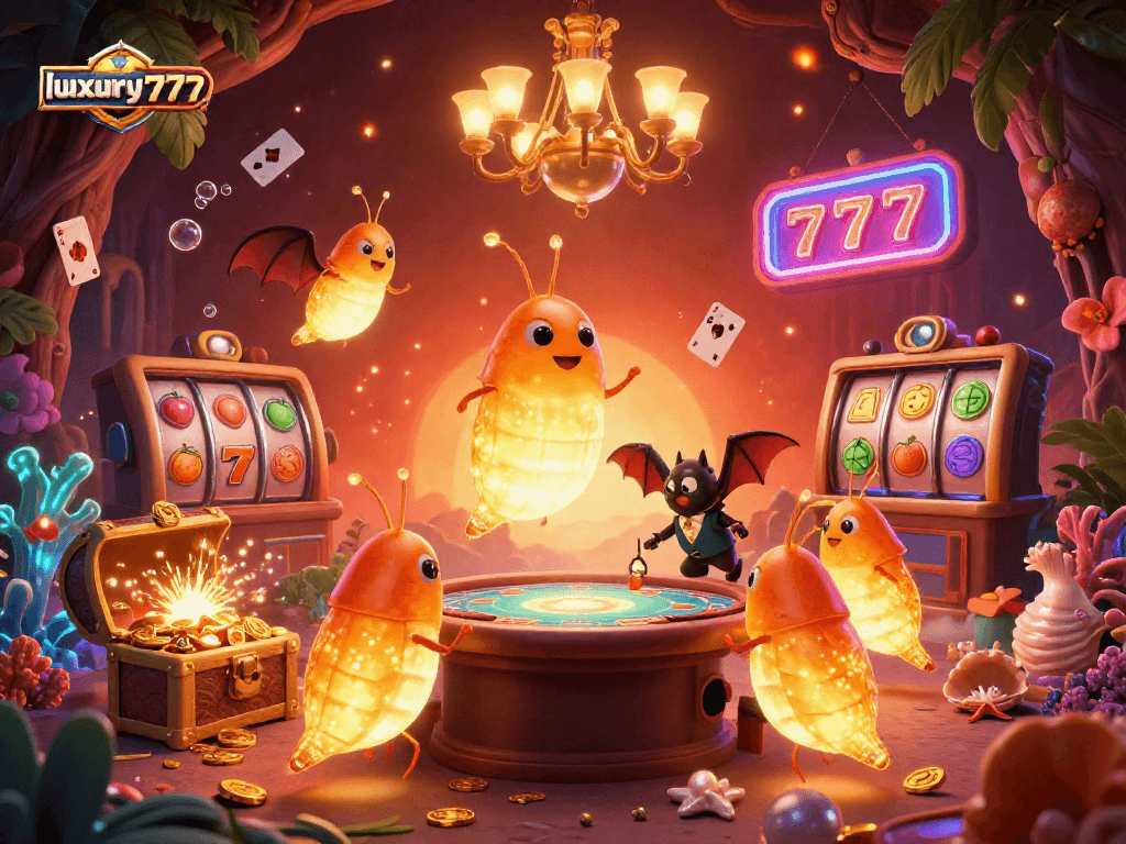 Mengalami keseruan permainan slot di luxury777 dengan lampu alami dan simbol-simbol cerah.