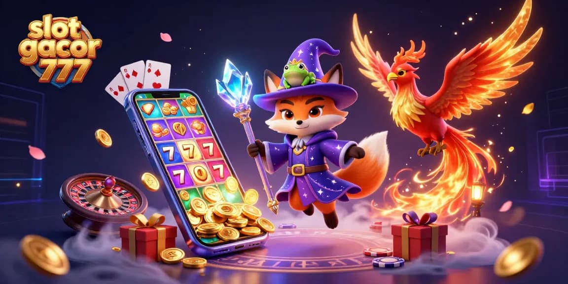 Spin to win with slot gacor 777 as a mystical wizard fox and phoenix join the gaming fun!