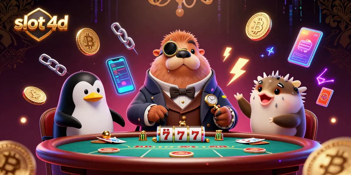 Engage with slot 4d games at an underwater poker table featuring playful characters and vibrant casino elements.