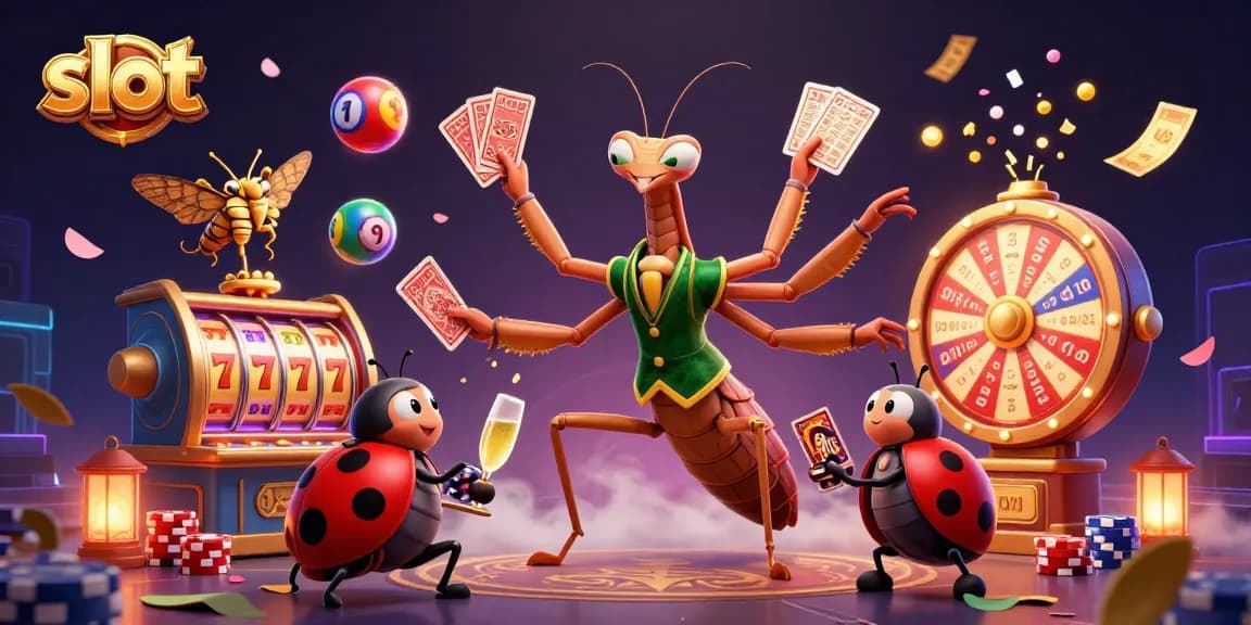 Slot memukau dengan karakter menarik dalam ilustrasi kartun 3D, menunjukkan kasino dengan semarak.