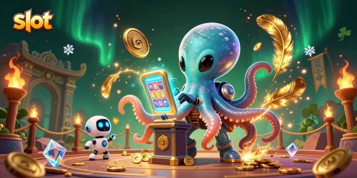 Experience thrilling slot action with an alien octopus at the holographic slot machine!