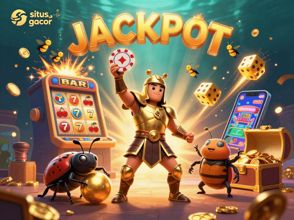 Engage with situs slot gacor in an action-packed 3D casino world featuring beetles and vibrant jackpots.