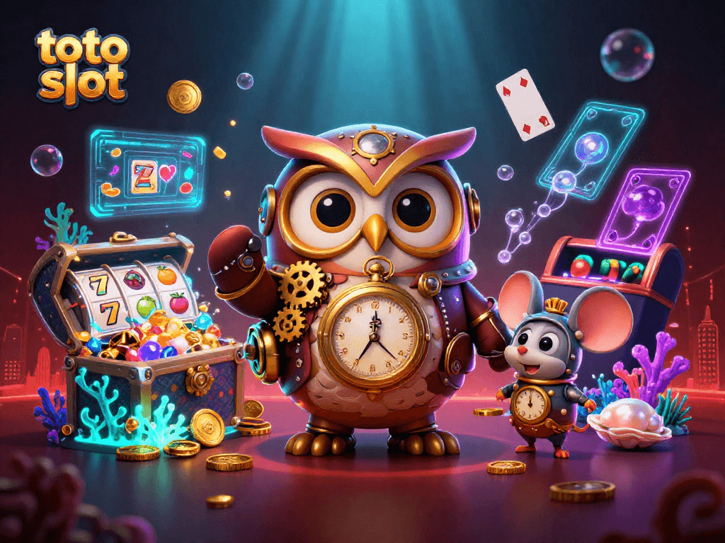 Engage in the exciting world of toto slot with this vibrant casino adventure illustration.