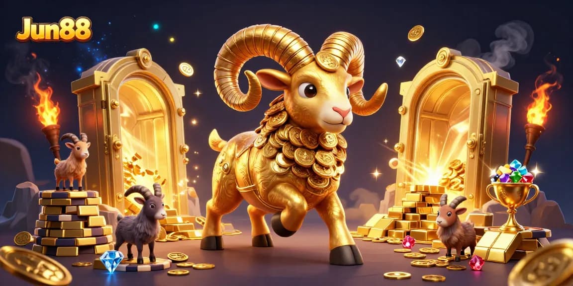 Jun88 winning strategies in a vibrant casino-themed illustration with rich golden elements.