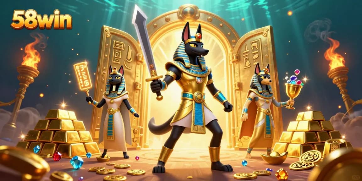 Bet on 58win with an exhilarating scene of treasures and ancient themes in a dynamic casino atmosphere.