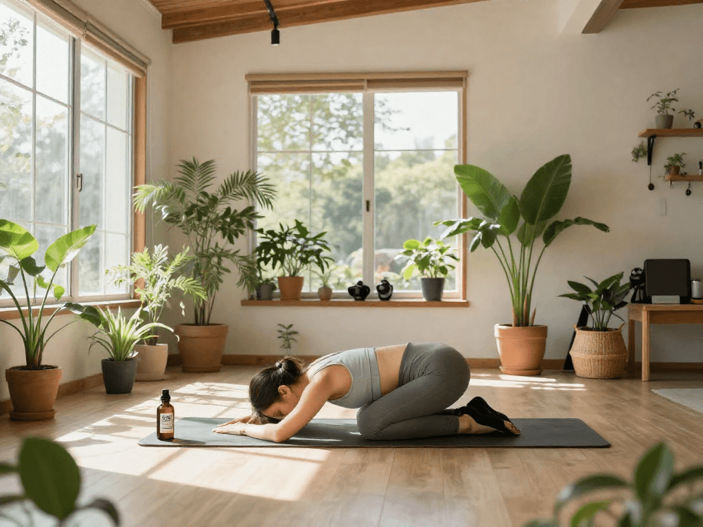 Explore natural wellness with CBD oil during yoga practice, focusing on concentrate delivery near me and quality hemp products.