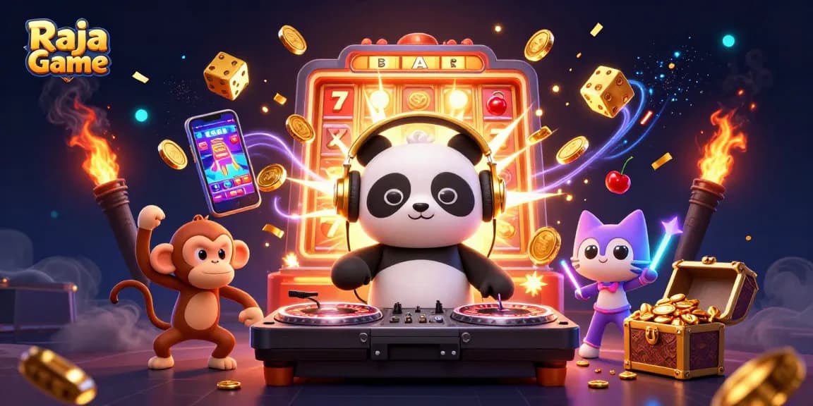 Engage in thrilling gameplay with Raja Game’s colorful online casino experience featuring vibrant characters.