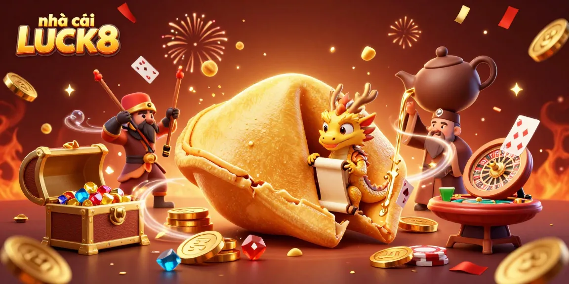 Engage with nhà cái LUCK8 for thrilling online gaming, featuring exciting fortune cookie and game elements.
