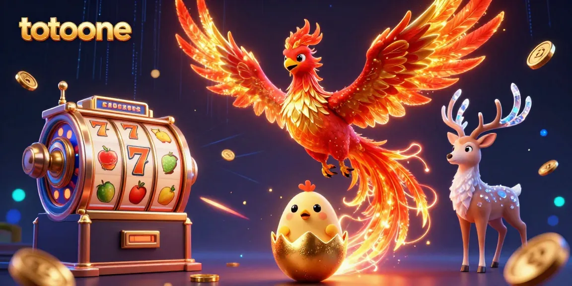 Mainkan permainan kasino dengan totoone di ilustrasi 3D slot yang semarak dan berwarna-warni