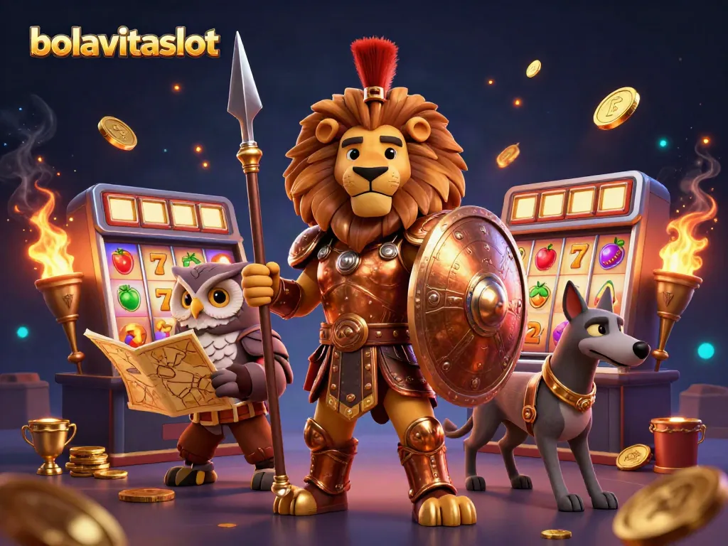 Experience the thrills of bolavitaslot in an epic 3D casino adventure with vibrant slot reels and energetic characters.