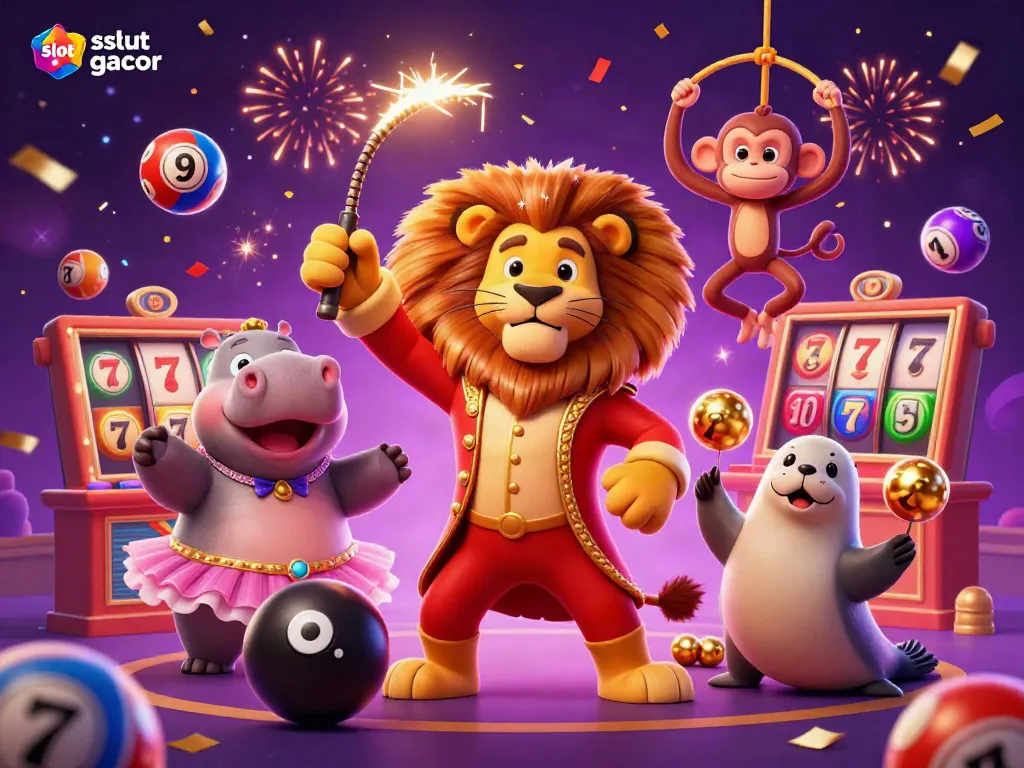 Experience thrilling fun at situs slot gacor with a vibrant casino scene featuring charismatic characters!