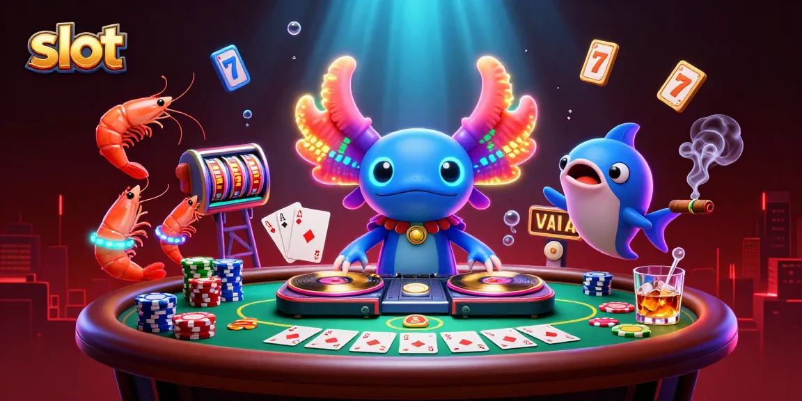 Play exciting slot games surrounded by vibrant characters and casino elements.