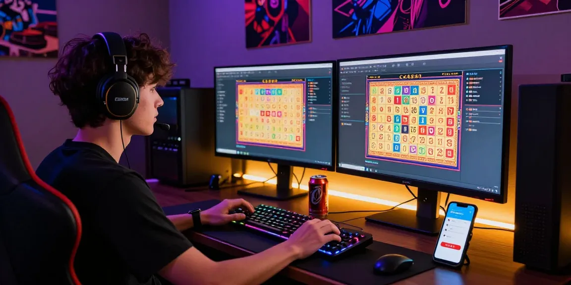 Toto gaming user fully engaged in online betting with vibrant setup.
