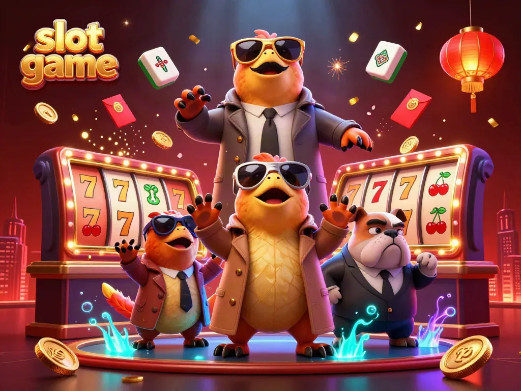 Experience the thrill of slot game action with raptors disguising in a VIP casino lounge.