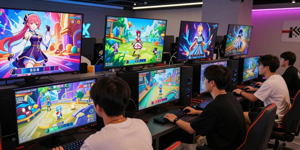 Players enjoying an exciting ecchi game in a vibrant gaming lounge.