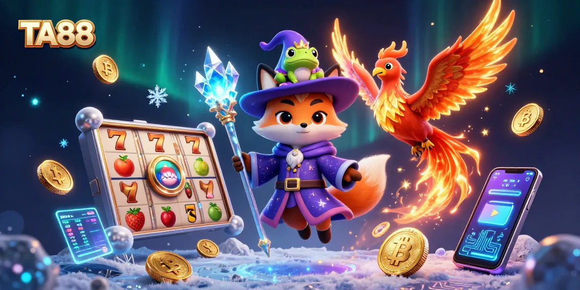Engage with TA88's exciting slots featuring vibrant characters and dynamic crypto elements.