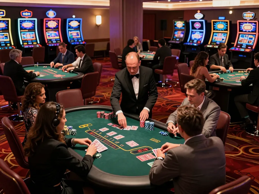 Active du88 blackjack tables in a luxurious casino with engaging gameplay and vibrant atmosphere.