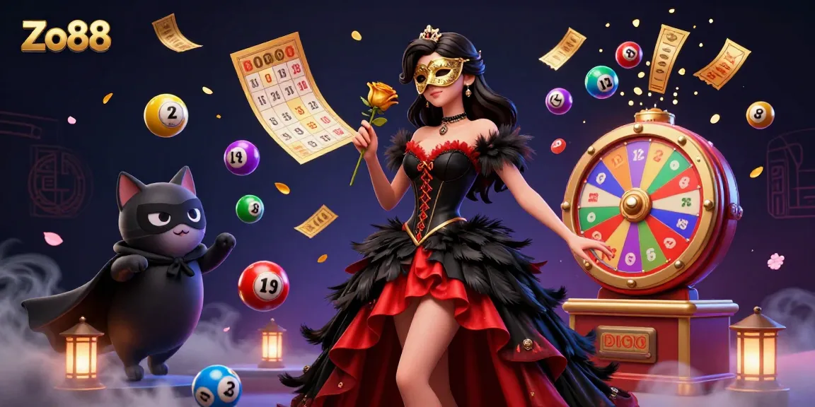 Experience the thrill of gambling with Zo88, featuring vibrant lottery elements and captivating characters.