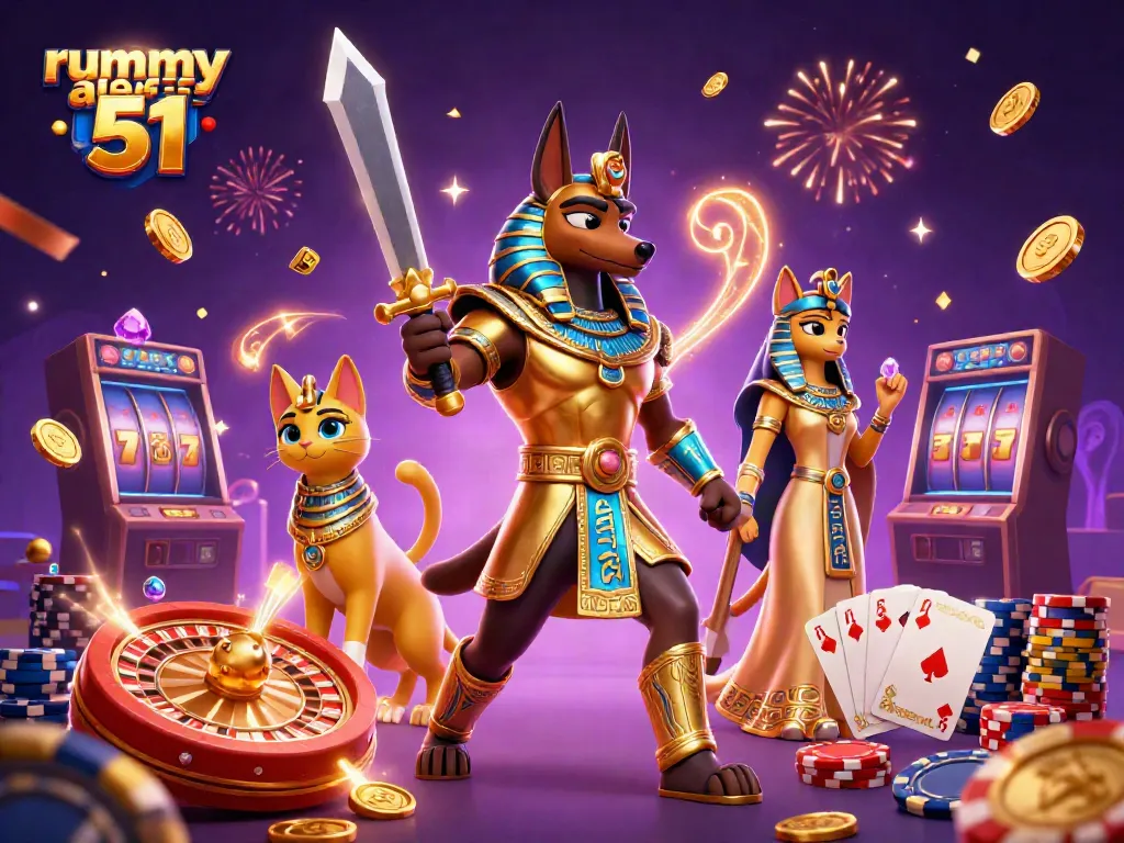 Experience thrilling gameplay in rummy ares 51 with vibrant characters and casino elements.