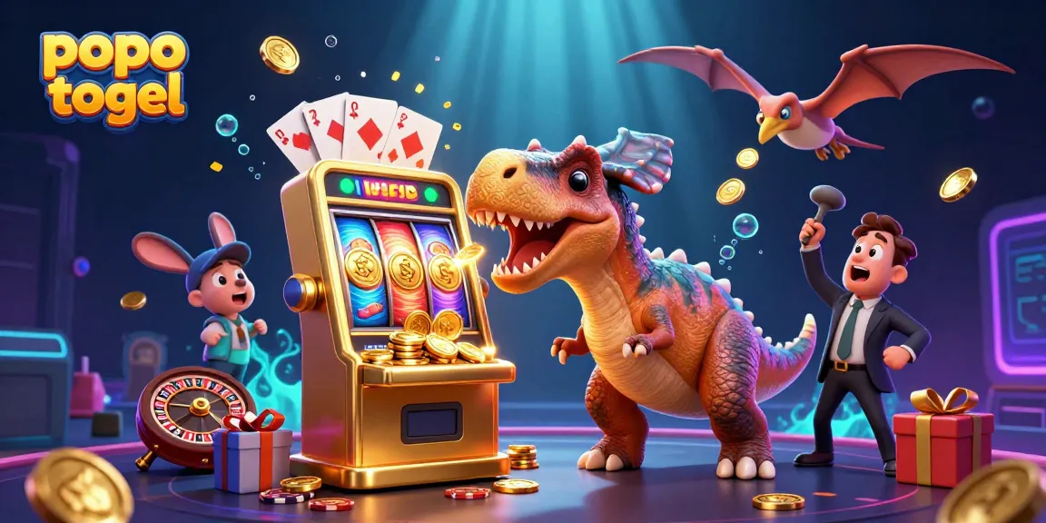 Experience the thrill of popo togel as a pachycephalosaurus wins jackpots in a colorful casino.