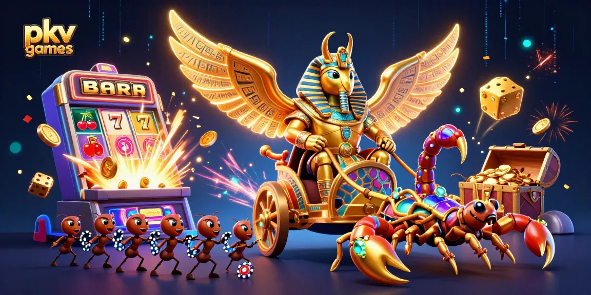 Experience the excitement of pkv games with a dynamic illustration featuring thrilling casino elements.