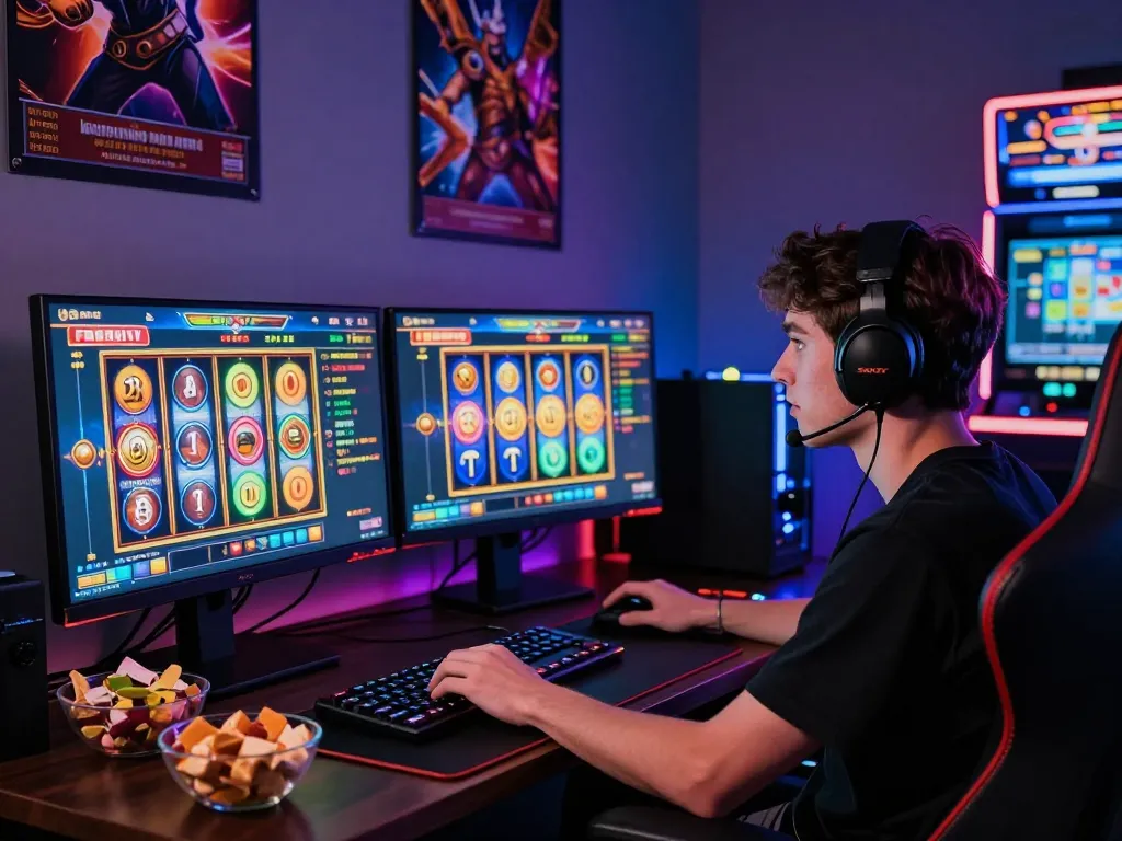 Exciting online gaming experience showcasing slot gacor hari ini with vibrant visuals and focused player engagement.