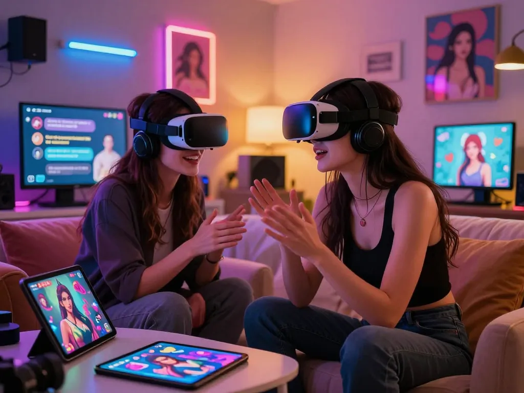Engaging NSFW AI conversation scene with dynamic interaction features and modern digital settings.