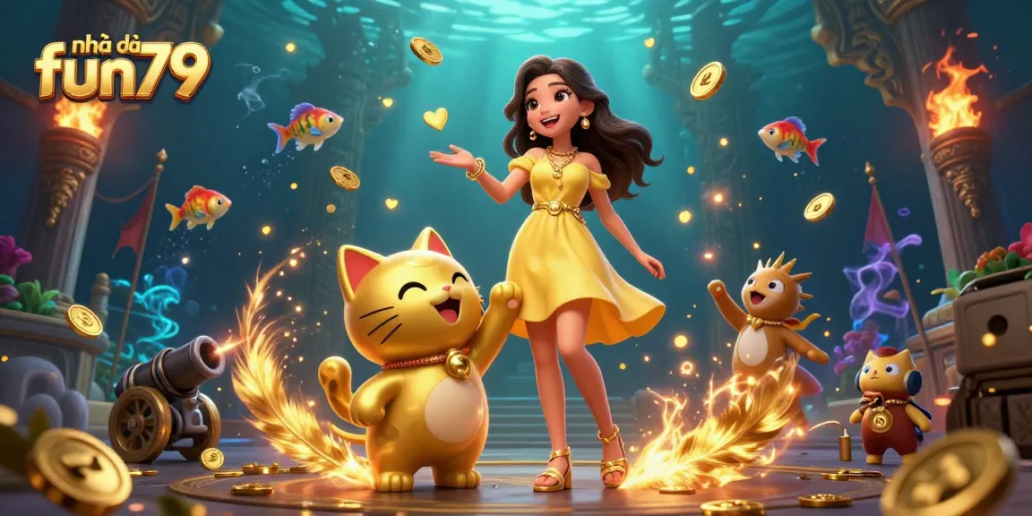 Catch big wins at nhà cái fun79 with exciting fish shooting games featuring a lively lucky cat.