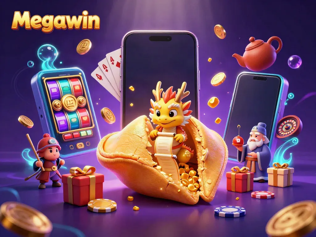 Permainan slot Megawin dengan karakter dan elemen kasino yang dinamis dan menarik.