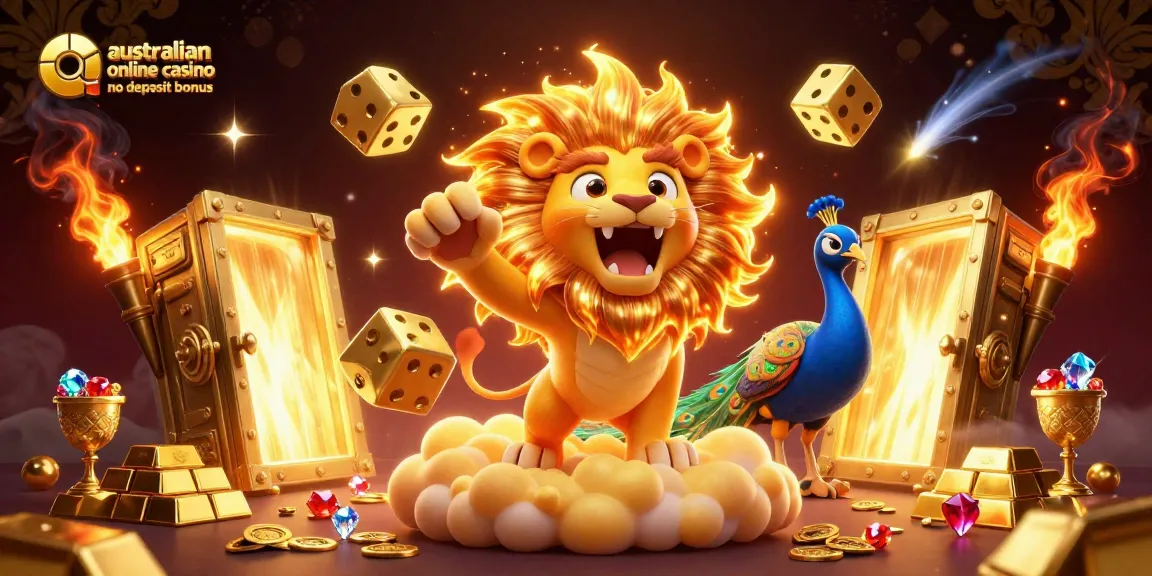 Experience the thrill with the australian online casino no deposit bonus in a vibrant and dynamic casino illustration.