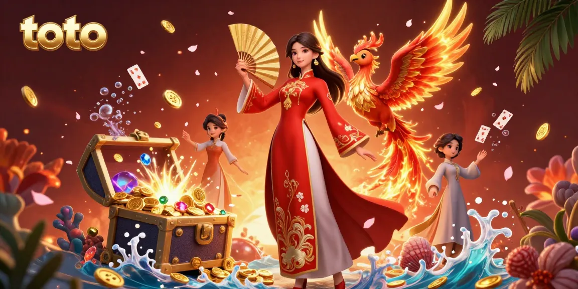 Experience winning chances with toto in a vibrant scene featuring captivating characters and dazzling game elements.