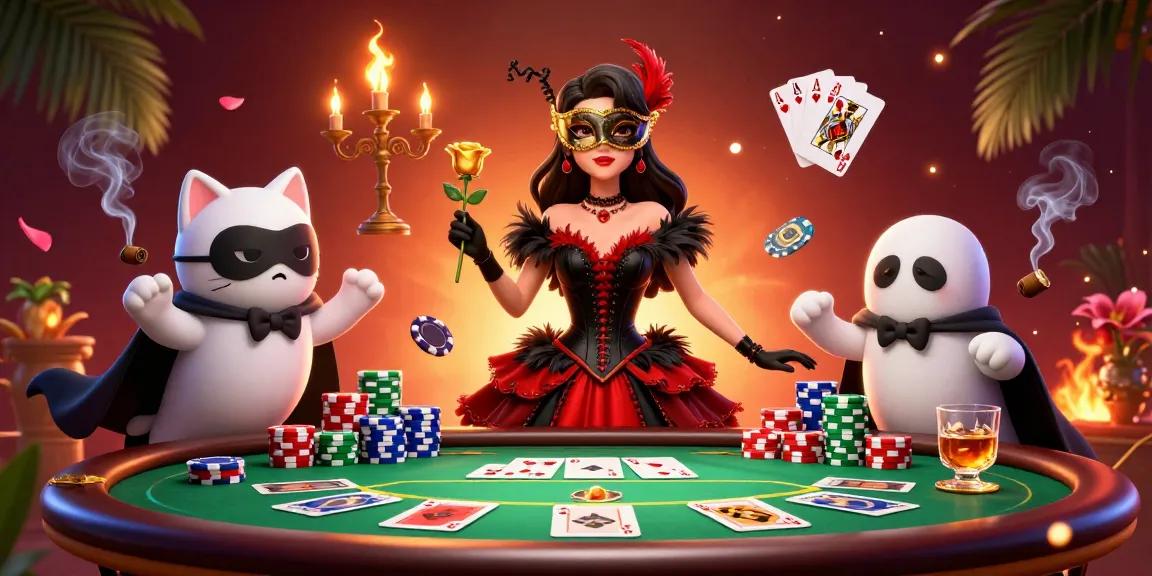 Play thrilling games at HIT CLUB, featuring dynamic poker scenes filled with colorful chips and vibrant characters.