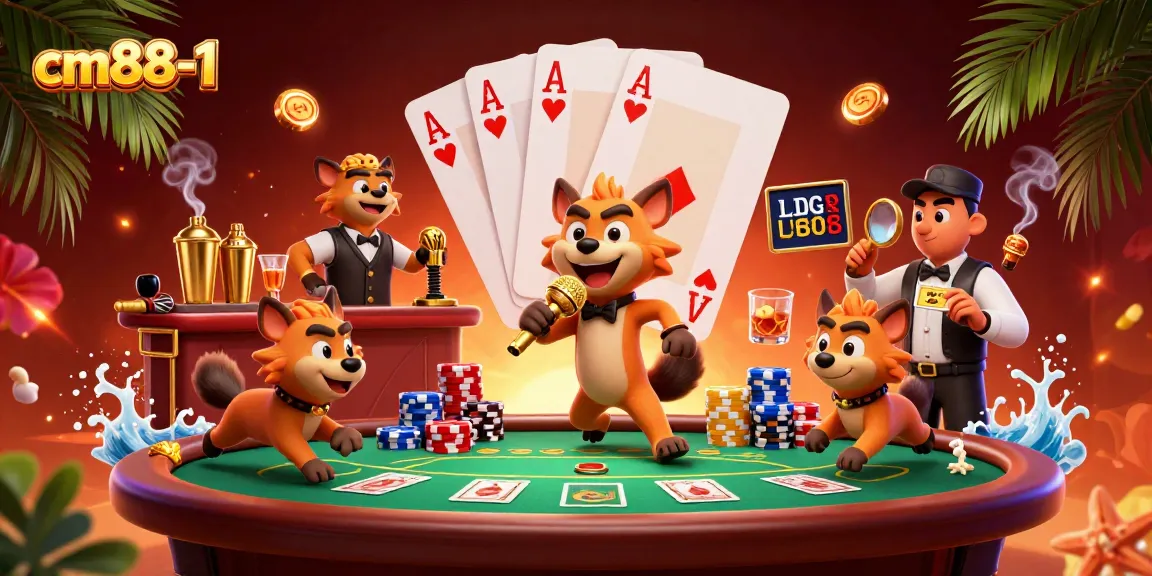 Experience the excitement at cm88-1's casino with vibrant hyenas and dynamic gaming action.