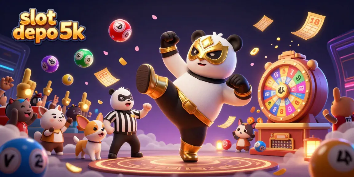 Experience the excitement of slot depo 5k with a vibrant scene featuring animated characters in action.
