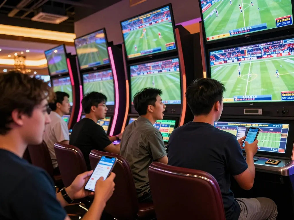 Engaged bettors enjoying Thể Thao MM99 live sports action and mobile betting experience.