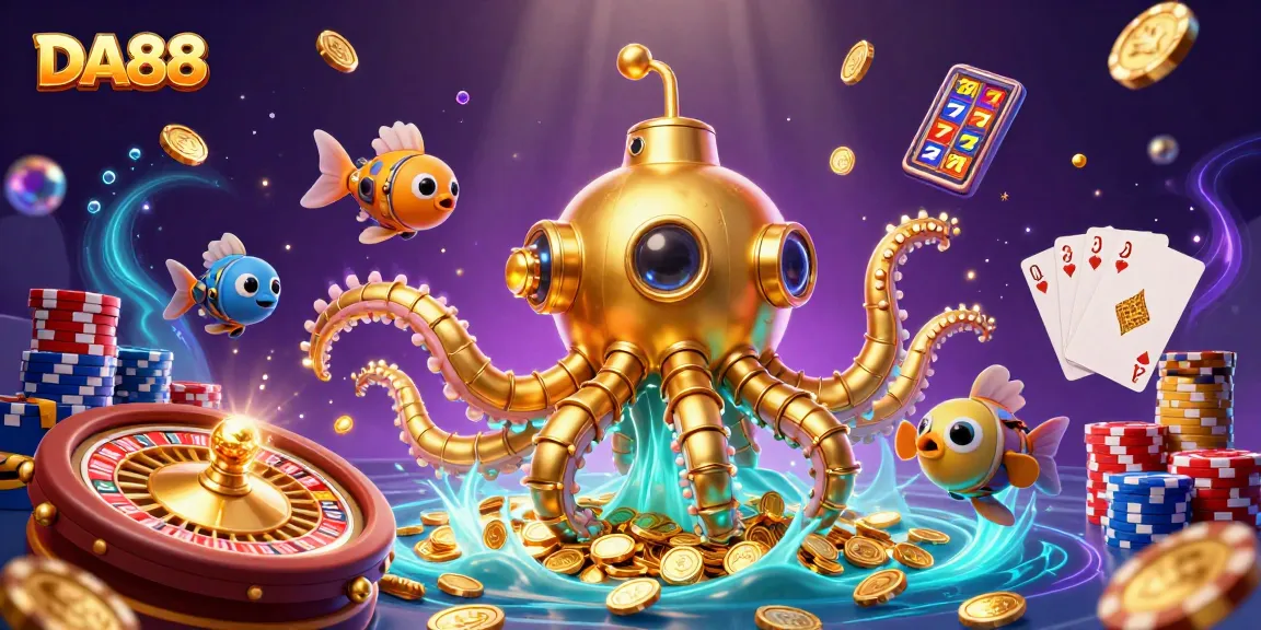 Experience thrilling wins with DA88 as the golden kraken submarine dives into riches!