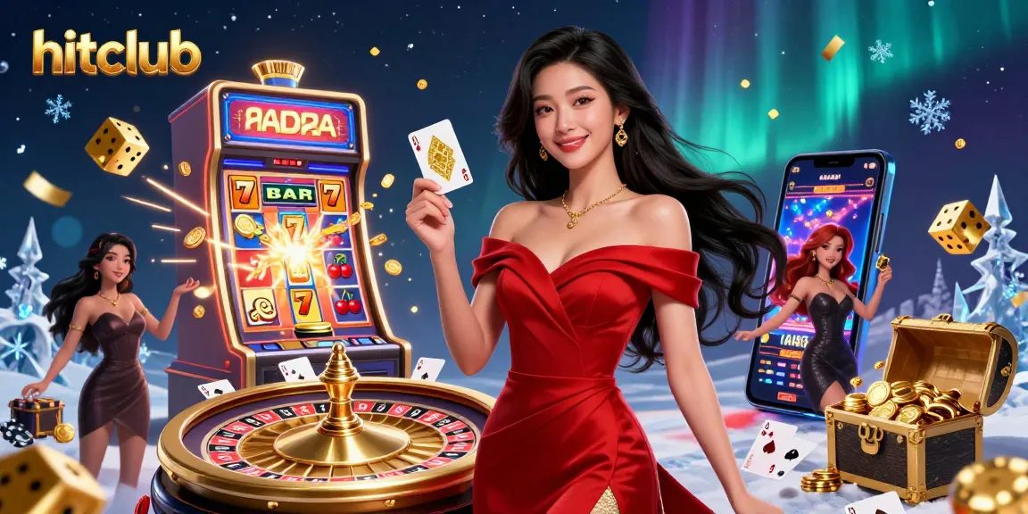 Hitclub ignites the thrill of gaming with stunning visuals of roulette, cards, and jackpot wealth exploding.