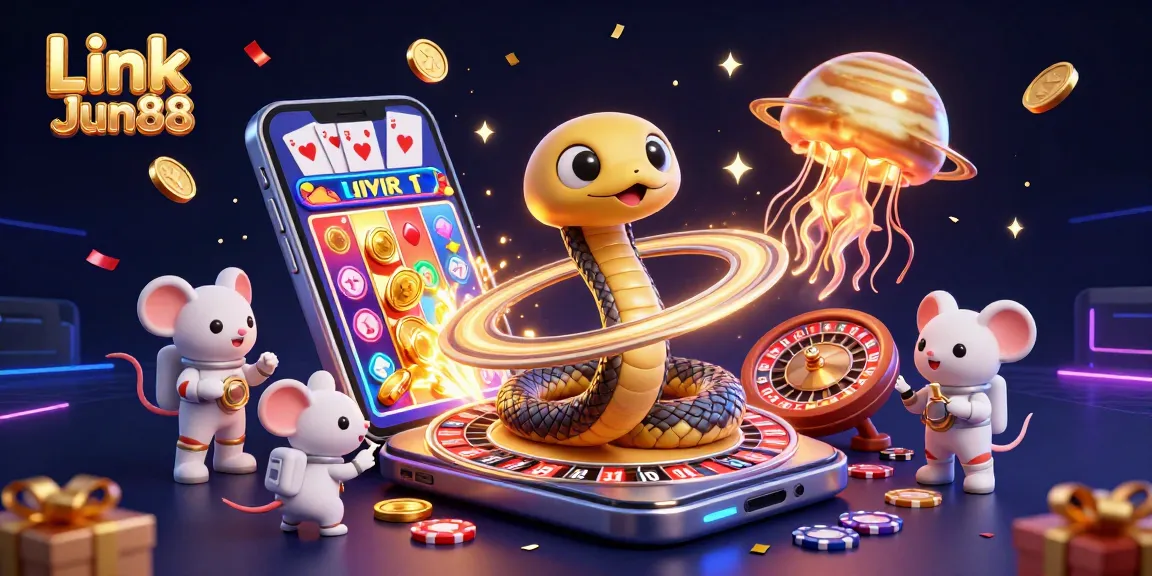 Place bets at Link Jun88 while enjoying vibrant 3D casino fun with cosmic elements.