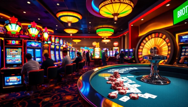 Play exciting slots at Bro138's premium gaming platform with vibrant machines and enthusiastic players.