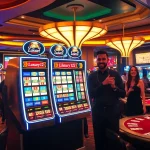 Players enjoy the Luxury12 slot machine in an upscale casino atmosphere.