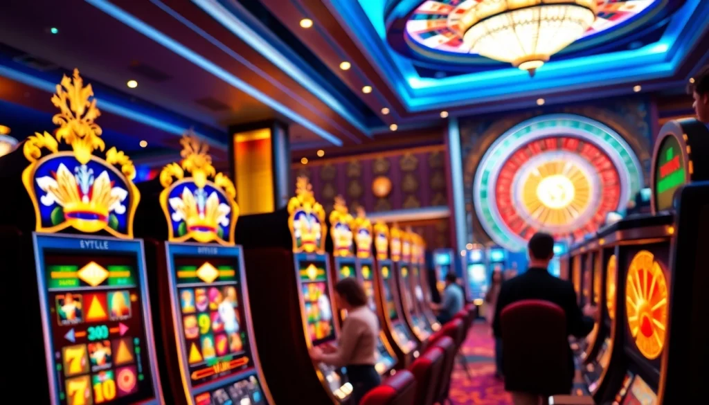 Experience vibrant slot gaming at situs slot with colorful machines and chips.