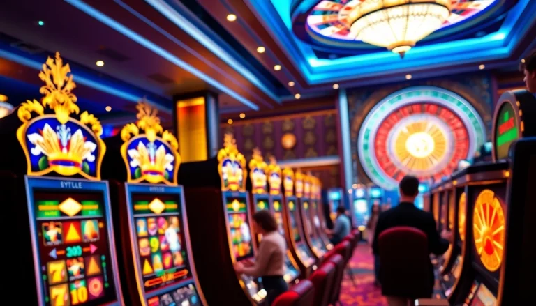 Experience vibrant slot gaming at situs slot with colorful machines and chips.